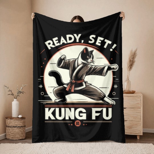 Kung Fu Chinese Kung Fu Asian Kung Fu Self defense Throw Blankets