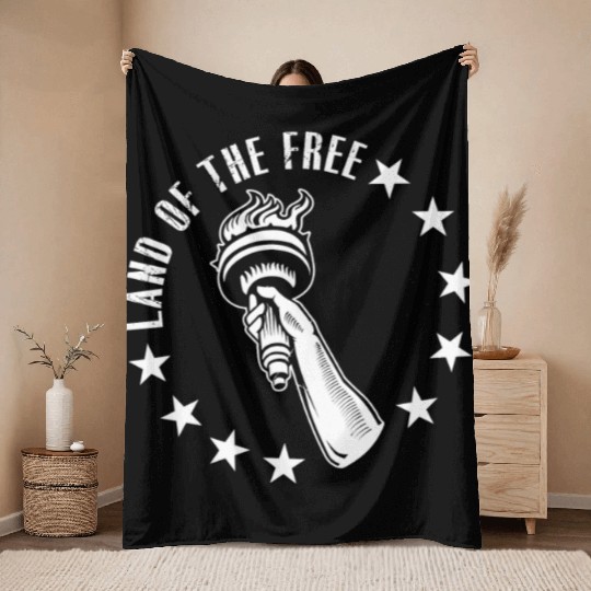 Land of The Free Throw Blankets