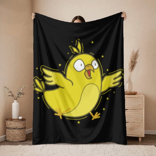 Canary Bird sweet and yellow Throw Blankets