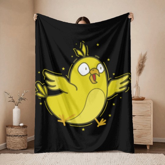 Canary Bird sweet and yellow Throw Blankets