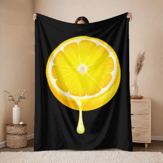 Citrus - Fruits - Orange - Lime - Grapefruit - Lem Throw Blankets