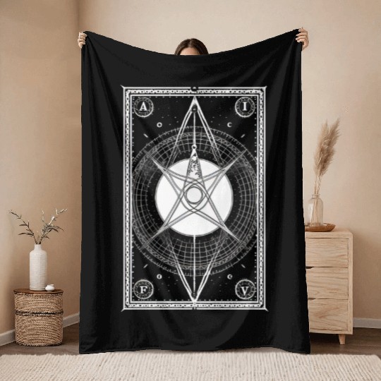 Tarot Card Reader Astrology Occult Mystical Throw Blankets