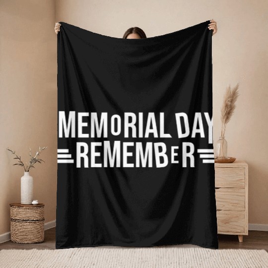 Memorial Day Commemorative Design Throw Blankets