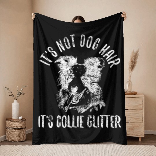 Unique Border Collie Design for Dog Lovers Throw Blankets