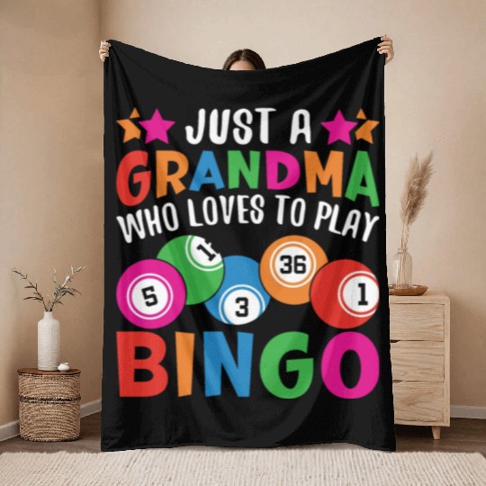 Bingo Grandma Throw Blankets