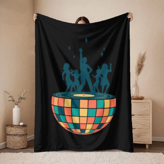 Disco ball - Dancing - Groovy - Clockwork Elements Throw Blankets