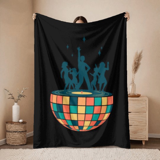 Disco ball - Dancing - Groovy - Clockwork Elements Throw Blankets