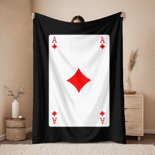 Diamonds Playing card ace Throw Blankets