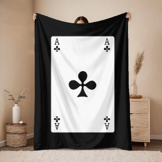 Clover Playing card ace Throw Blankets