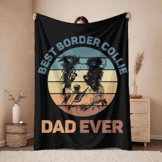 Unique Border Collie Design For Dog Lovers Throw Blankets