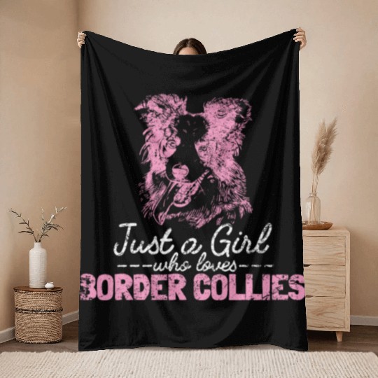 Unique Border Collie Design For Dog Lovers Throw Blankets
