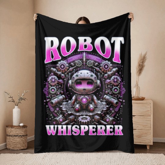 Robotics Engineer Robot Whisperer Throw Blankets