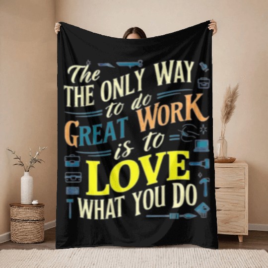 I love my work t'Throw Blankets