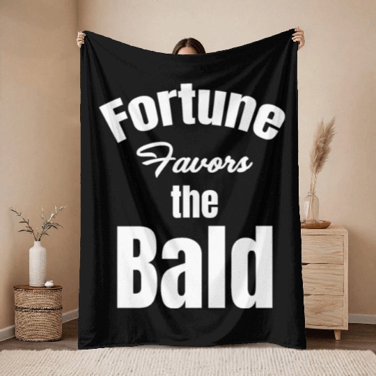 Fortune Favors The Bald Bearded Hairstylist Throw Blankets