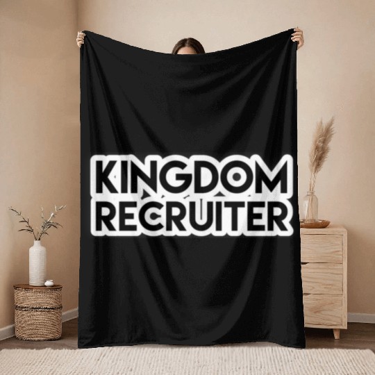 Kingdom Recruiter - Royal Recruit Emblem Graphic Throw Blankets