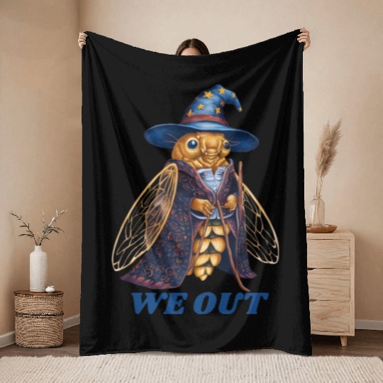 Funny Cicada We Out Cute Cicada Brood Emergence Throw Blankets