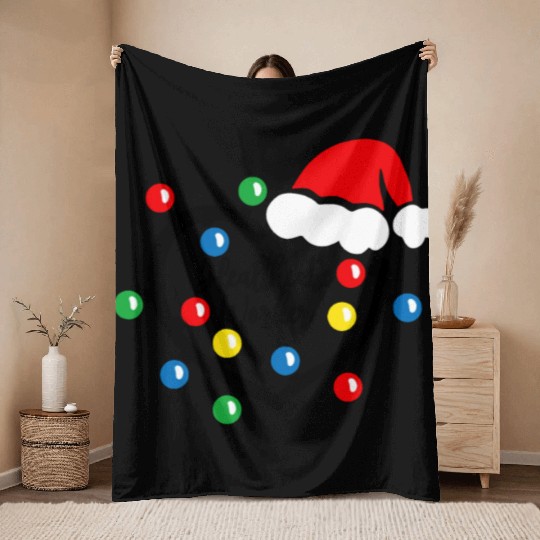 Christmas Lights Healthcare Worker Nurse Costume C Throw Blankets