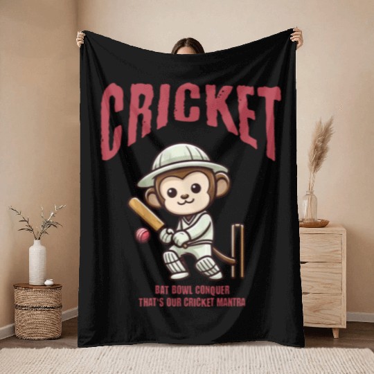 Cricket Monkey Throw Blankets