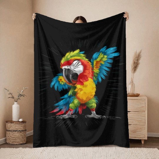 Macaw Parrot for a Bird Lover Animal Lover Throw Blankets