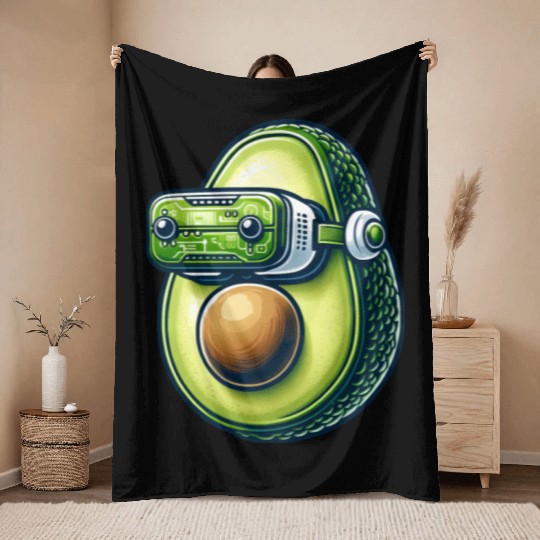 Avocado VR Gamer Virtual Reality Throw Blankets