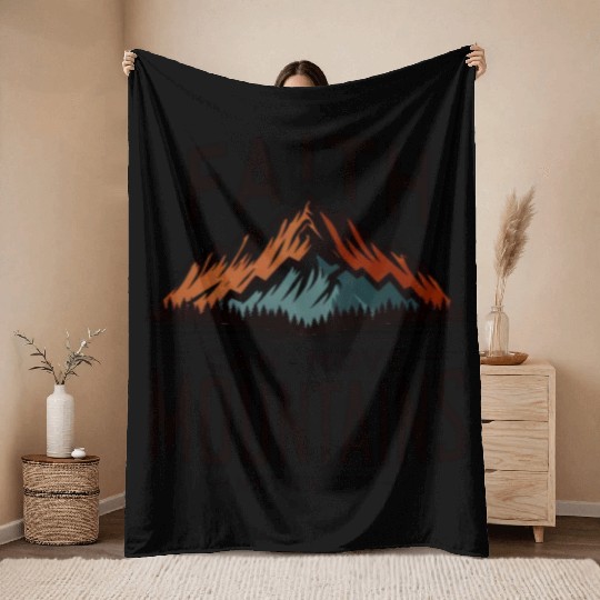Faith Can Move Mountains Matthew 17:20 Retro Throw Blankets