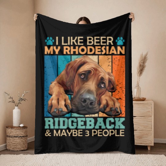Ridgeback Owner LIKE BEER RHODESIAN RIDGEBACK Throw Blankets