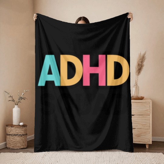 Embrace Neurodiversity Celebrate Adhd Awareness Throw Blankets