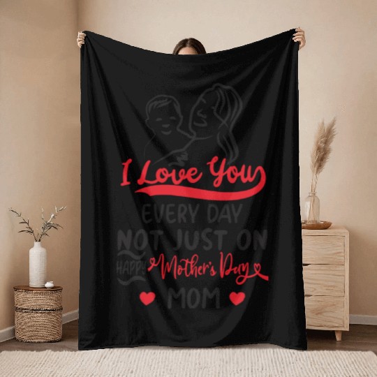 happy Mothers Day Throw Blankets