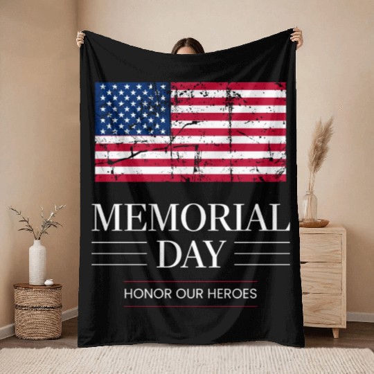 Memorial Day Throw Blankets