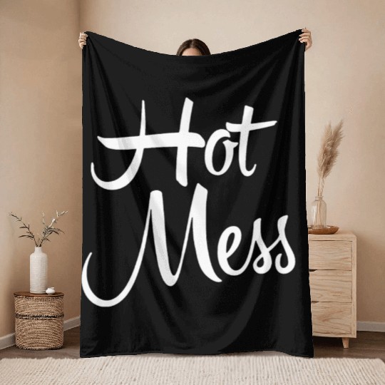 hot Mess Throw Blankets
