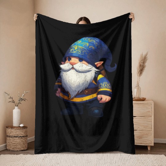 t21 gnomes Peace Love Throw Blankets