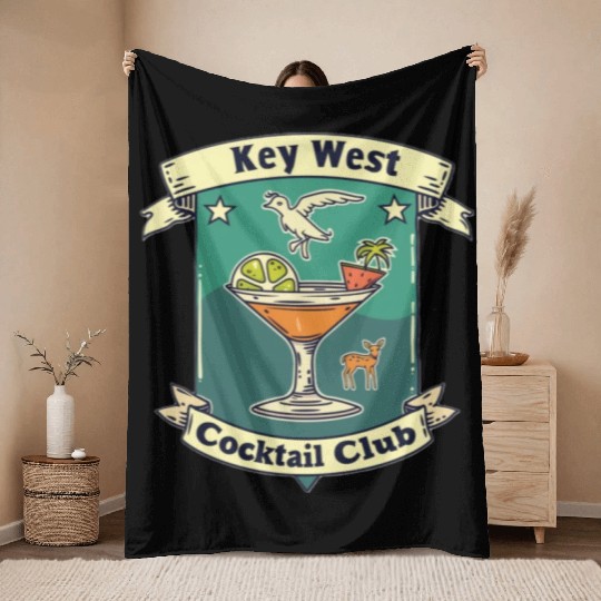 Key West Cocktail Club Throw Blankets