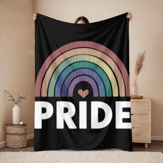 Lesbian Funny LGBT Gay Pride Rainbow Throw Blankets