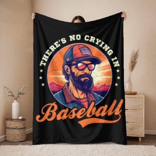 4th Of July Baseball Coach No Crying In Baseball Throw Blankets