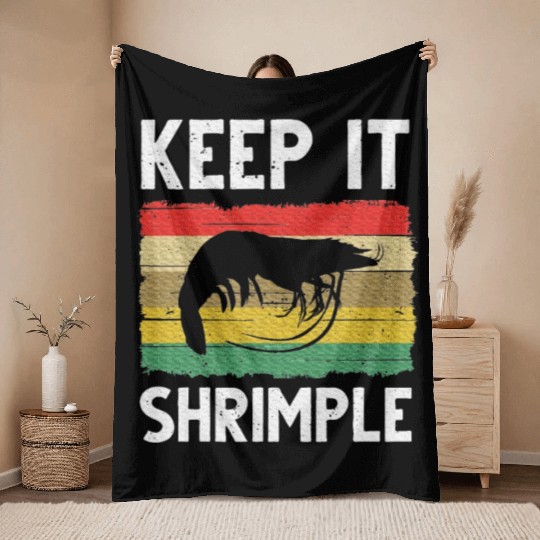 Shrimp Cool Fishing Prawn Lover Throw Blankets
