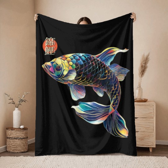 Japanese Koi Fish Koi Carp Lovers Women Men Kids T Throw Blankets