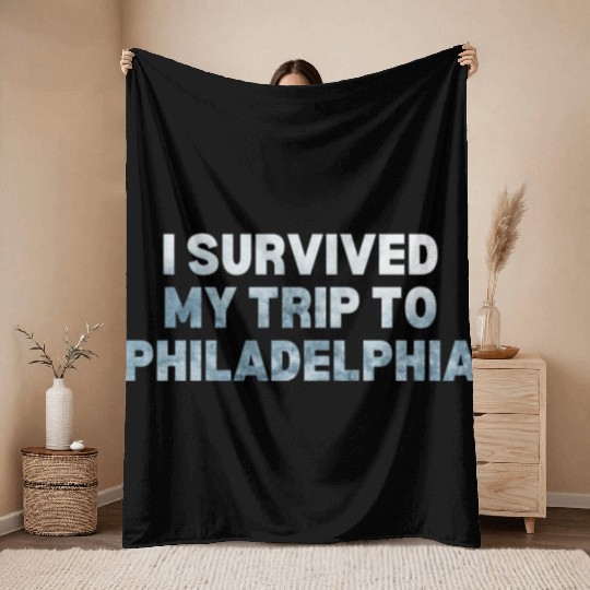 My Trip Traveler Vacation Philadelphia Throw Blankets