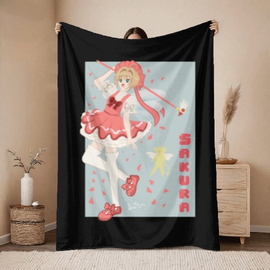 Sakura Card Captor Throw Blankets