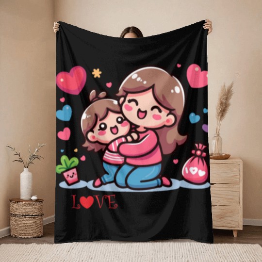 I love my mom Throw Blankets