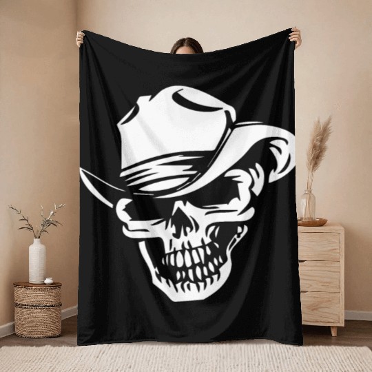 Death Skeleton Throw Blankets