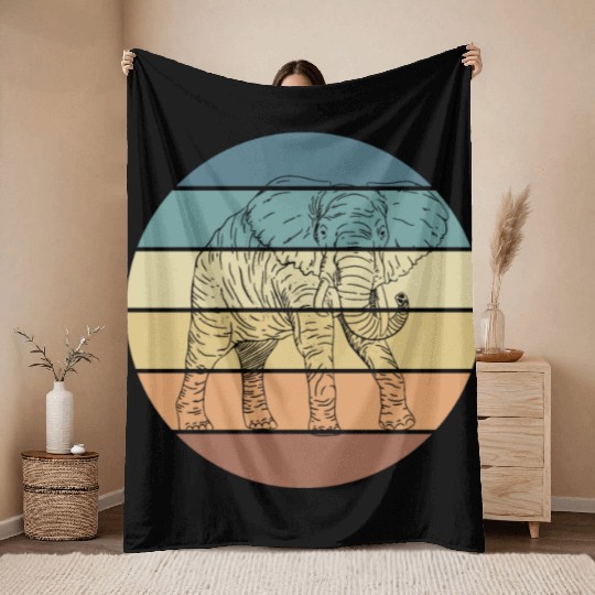 Retro Elephant Spirit Adventure Awaits You Throw Blankets