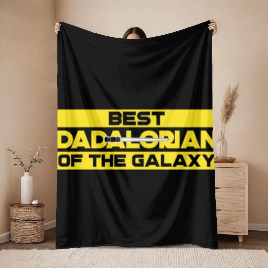 best dadalorian of the galaxy Throw Blankets