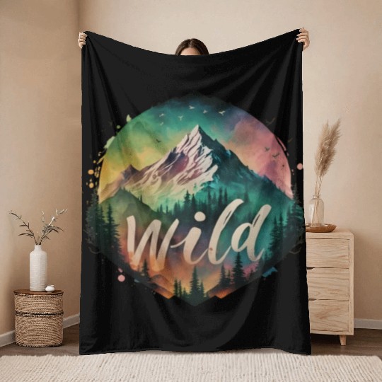 Landscape Mountains Wilderness Throw Blankets