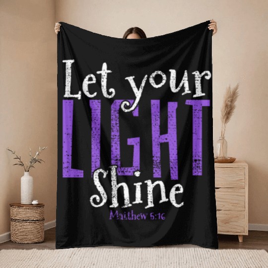 Faith Over Fear Inspirational Christian Design Throw Blankets