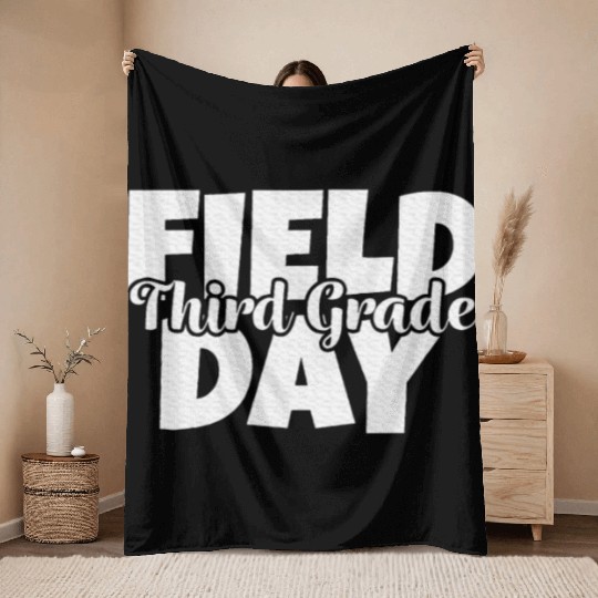 Field Day 2024 3rd Third Grade School Teacher Throw Blankets