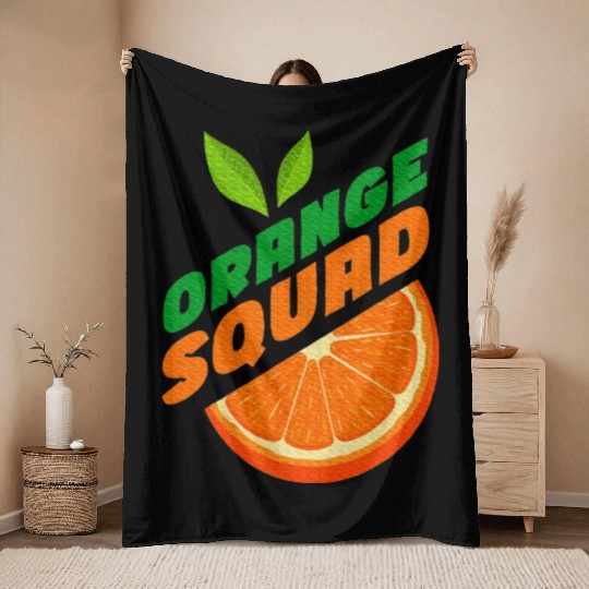 Orange Citrus Fruit Orange Lover Orange Squad Throw Blankets