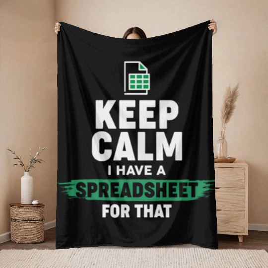 Accountant Funny Excel Spreadsheets Keep Calm Throw Blankets