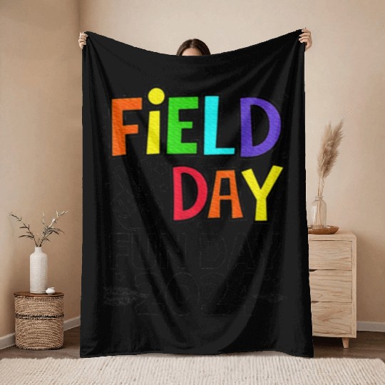 Field Day Fun Day For Teacher Field Day Throw Blankets