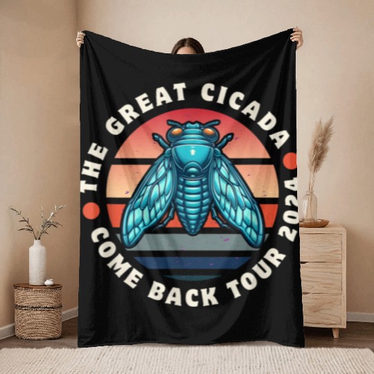 Cicada-Comeback-Insect-Magicicada- Throw Blankets