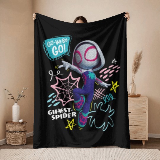 Marvel Spidey And His Amazing Friends Ghost Spider Throw Blankets